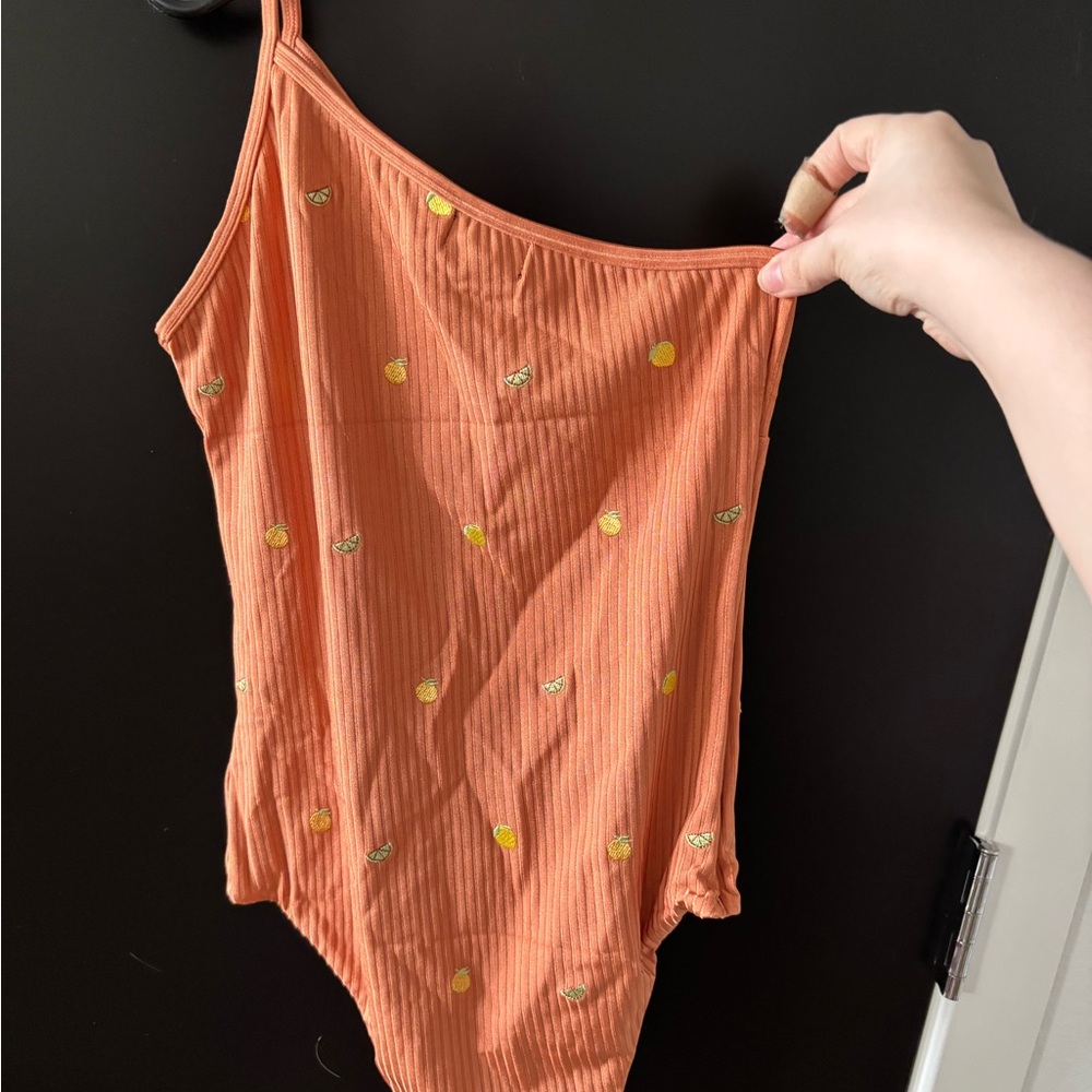 NWT Urban Outfitters Small Orange Ribbed Swim Suit One Piece